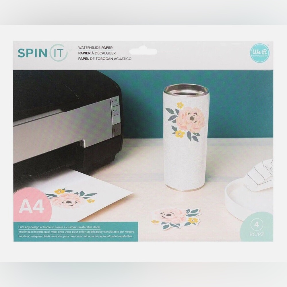 5 Packs of We R Memory Keepers Spin It Water Slide Decal Paper Clear